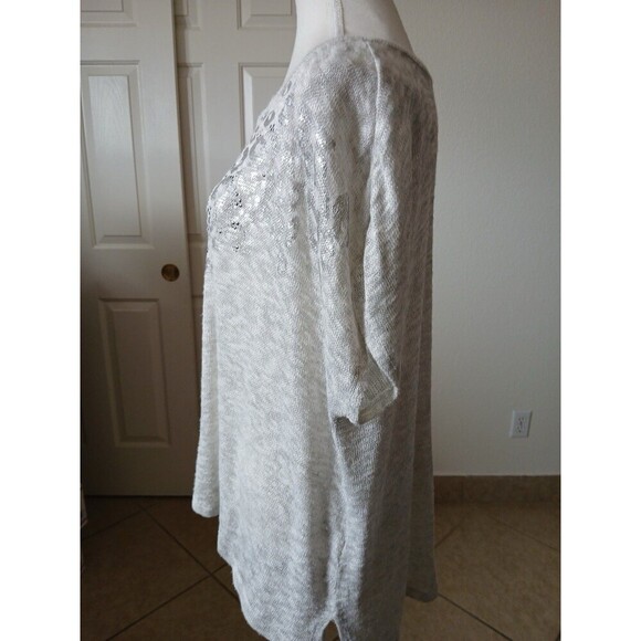 Chico's Womens Sweater Leopard Terrain Hailie High Low Top size 3 (XL ) - Picture 5 of 14